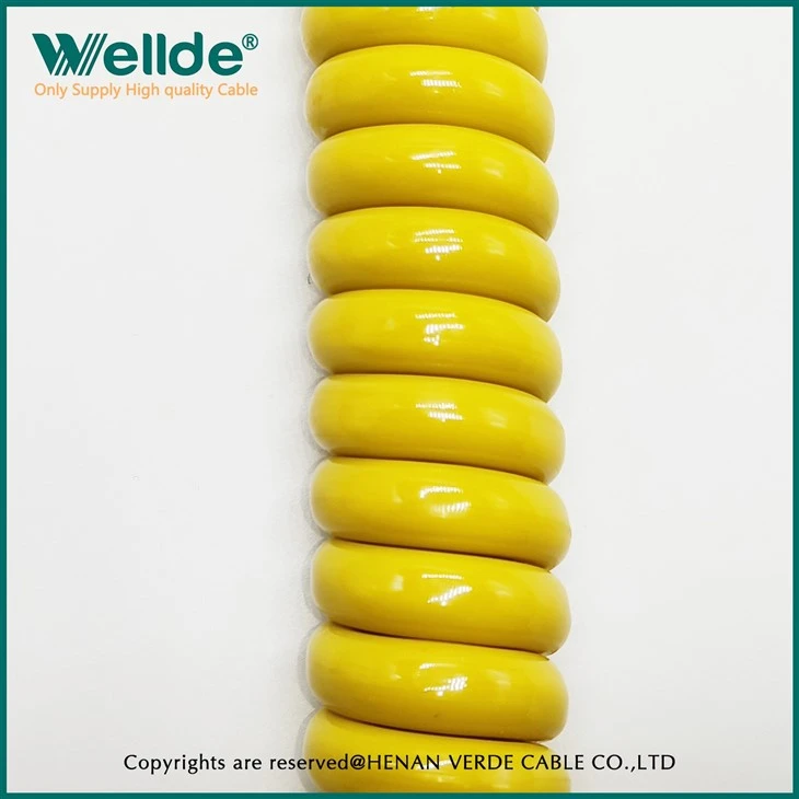 Multi-core Yellow Soft Spiral Cable
